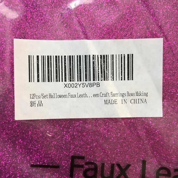 12 pcs Halloween faux leather sheets for crafting jewelry earrings bows - Picture 3 of 10